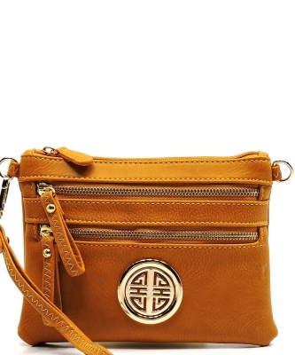 Fashion Logo Clutch Crossbody Bag WU001L MUSTARD